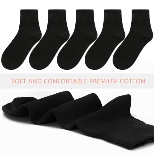 Image of HUGSWEET Thin Soft Cotton Crew Socks for Women Ankle above Bootie Socks Gifts for Women 5-10 Pairs