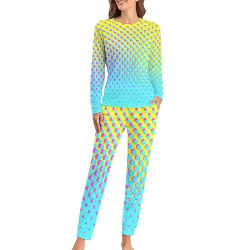 Ensemble de pyjama femme points arc-en-ciel pour des nuits douces et cocooning