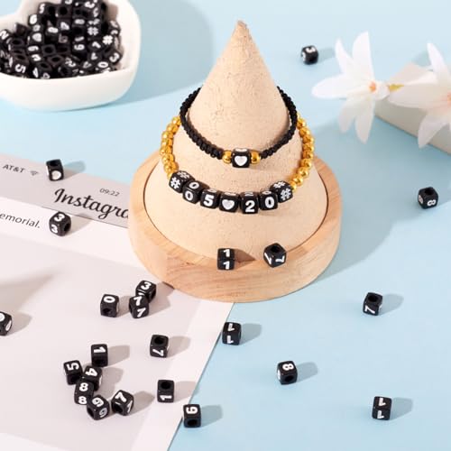 Cheriswelry Acrylic Number 0-9 Beads 7mm Large Hole Number Cubic Loose Spacer Beads for Name Bracelet Necklace Jewellery Making 300pcs - Image 3