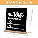 WiFi Sign for Guests, Wooden Password Sign Chalkboard Style WiFi Sign for Home Office, 8.46 x 8.46 Inches WiFi Password Sign for Home, WiFi Pattern for Business