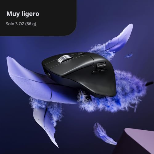 Ratón inalámbrico Bluetooth Keychron M6 negro de 8000 Hz y sensor PixArt 3950 programable 7