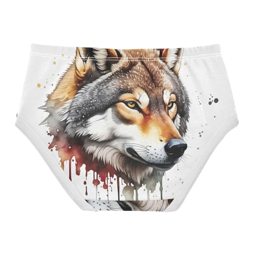 Cotton Toddler Underwear Floral Cool Wolf Animals White Little Girl Panties Colorful Briefs Girls Undies 2t2