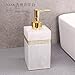 Produktbild Seifenspender Resin,Weiß Diamond Square Flasche Einfache 500 Ml Mit Pumpe Nachfüllbar Shampoo Hand-Desinfektionsmittel Lotion Flasche Drücken Flasche Geeignet Für Bad Küche Hotel Dekoration