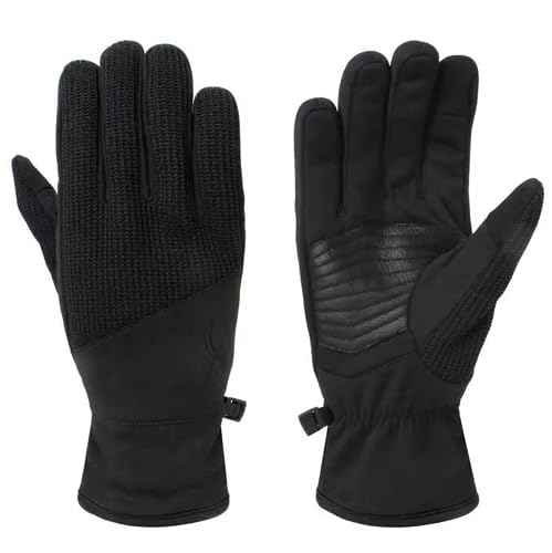 Image of Spyder Core Conduct Gloves Touchscreen Compatible, Leather Palm Patch, 360 Degree Stretch, Sweater Knit Bonded