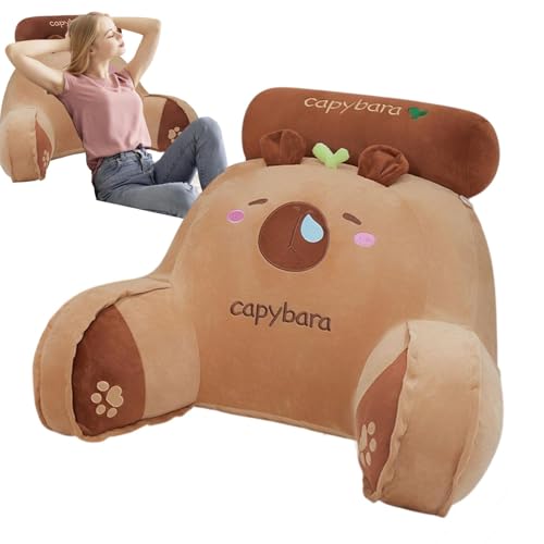 Coussin de lecture capybara pour soulager le mal de dos au lit ou sur le canapé