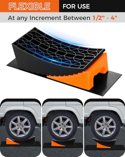 RV Leveling Blocks Ramp Kit, 2 Pack Camper Levelers for Travel Trailer RV Leveling System Fits Dual Axle Tandem Wheel Easier & Faster Leveling - Image 6