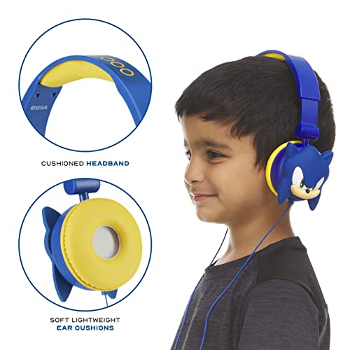 image for Sakar Sonic The Hedgehog Over-Ear Headphones for Kids - Adjustable Hea