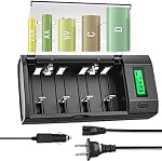 Premium Rechargeable D Battery with Charger, 6 Packs High Capacity 8000mAh 1.2v NiMH D Size Batteries with Universal Battery Charger for AA AAA 9V D C Rechargeable Batteries