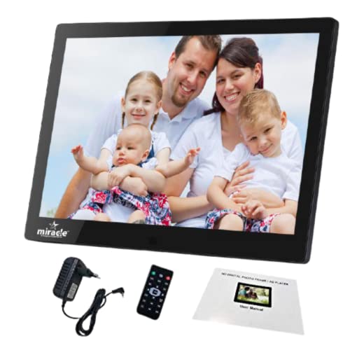 Miracle Digital 15.4 Inch HDMI Hi-def Digital Photo Frame,Reso 1280p*800p | Support SD Card,USB,Mini HDMI for Fast Transfer| Play Photos Slide Show,Video,Audio,Calendar | inBuilt 8GB Memory, 2GB RAM
