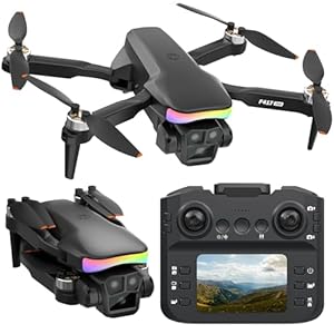 Fakjank F417PRO Drone with Camera 1080P for Adults Kids, Beginner Drone with Screen, Adult Drone with 90° Lens, LED Lights, Optical Flow, Modular Battery, One Key Start, 3D Flips, Portable Case