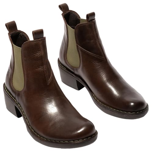 Fly London Damen MEME030FLY Fashion Boot, DK. Brown(Green Elastic), 40 EU