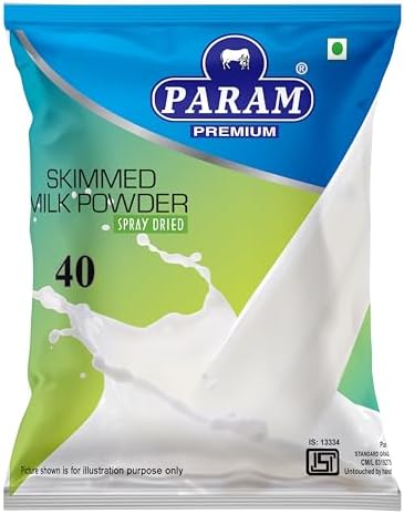 Param Skimmed Milk Powder 500g | 100% Pure & Natural | High Protein, Low Fat, Sugar-Free | No Preservatives | Instant Mix for Tea, Coffee, Cooking & Baking | Fat-Free Dairy Milk Powder