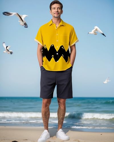 Bowling Shirts for Men Hawaiian Printed Short Sleeve Casual Button Down Beach Shirts4