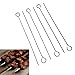 TEKLiNe 6 Spiedini Barbecue Acciaio Inox Piatto Lungo 33cm Griglia Grill Forno Utensile Riutilizzabili Accessori Alimenti, Spiedini Acciaio Inox Riutilizzabili Sezione Piatta Grigliata BBQ Cucina