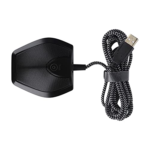 Zunate Micrófono de Conferencia USB, Micrófono de Condensador Omnidireccional para PC con Botón de Silencio para Enseñanza de Video, Grabación, Conferencia, Transmisión de Juegos en la Sala (Negro)