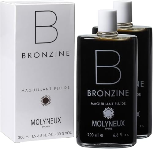 MOLYNEUX Bronzine - Pack de 2 - Maquillaje fluido corporal, leche corporal con color, autobronceador, fabricado en Francia, 2x200ml