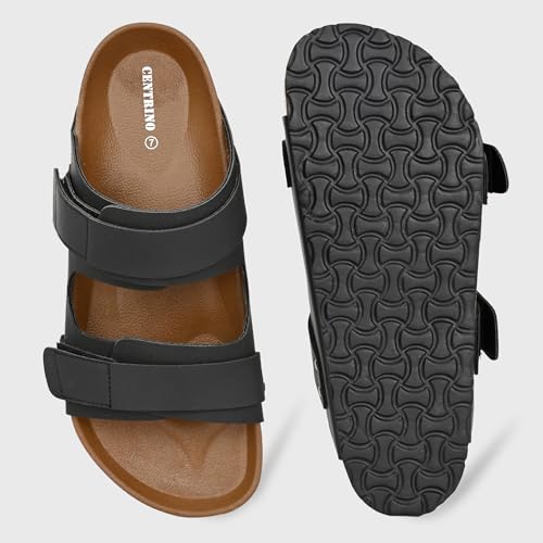 Image of Centrino Men's Berkin-Style Slip-On Sandals | Open Toe Design | Soft PU Footbed | Lightweight & Comfortable | Arch Support | On-Grip Sole | Casual Outdoor Wear (9207)