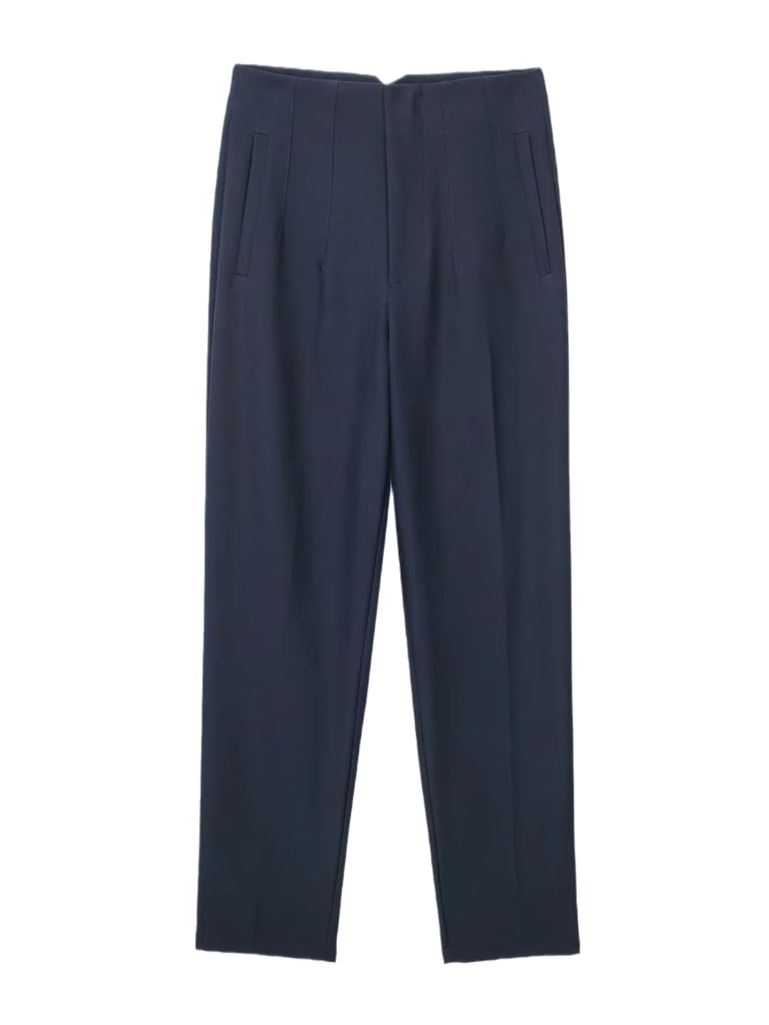 Bollrllr Womens Fashion Straight Leg Pants Retro High Waist Zip Fly Straight Leg Pants 2023