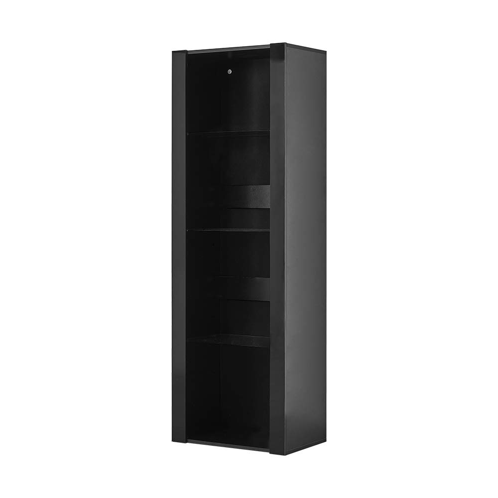 Panana Vitrine Lumières LED Meuble de Rangement avec Etagères sur Salon, Bureau, 55 x 35 x 166 cm (Noir)