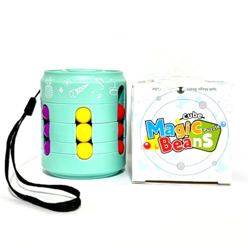 Magic Bean Fidget Cylinder - Premium Quality Stress Relief Toy for All Ages | Innovative Puzzle Gadget for Focus and Fun | Durable Mint Green Design
