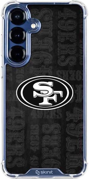 Skinit Clear Phone Case Compatible with Galaxy S25 Plus - Officially Licensed NFL San Franciso 49ers Black & White Design