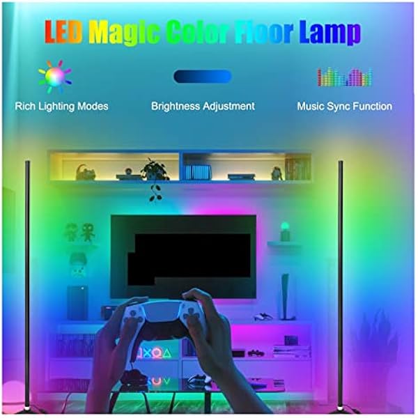 165 см LED RGB угловой напольный светильник настроения приложение управление синхронизация с музыкой DIY диммируемый изменение цвета света настроение освещение для студии фотографии диск базы