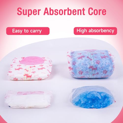 Pet Soft Dog Nappies Female, 20 Count Disposable Dog Pants Female Medium - Image 4