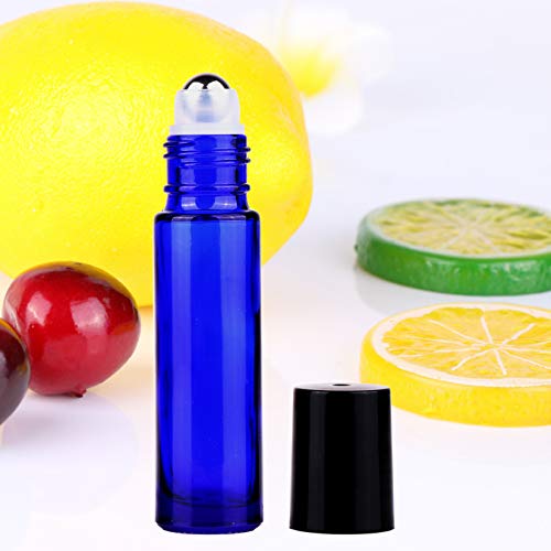 Botellas de rodillo de 10 ml de cristal roll-on para aceites esenciales azul cobalto 7