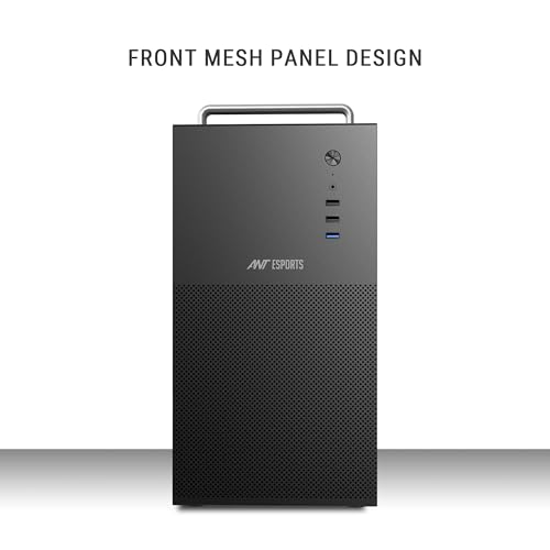 Image of Ant Esports Si12 Mid-Tower Computer Case /Gaming Cabinet - Black | Support M-ATX, Mini-ITX | Pre-Installed 1 Black Fan