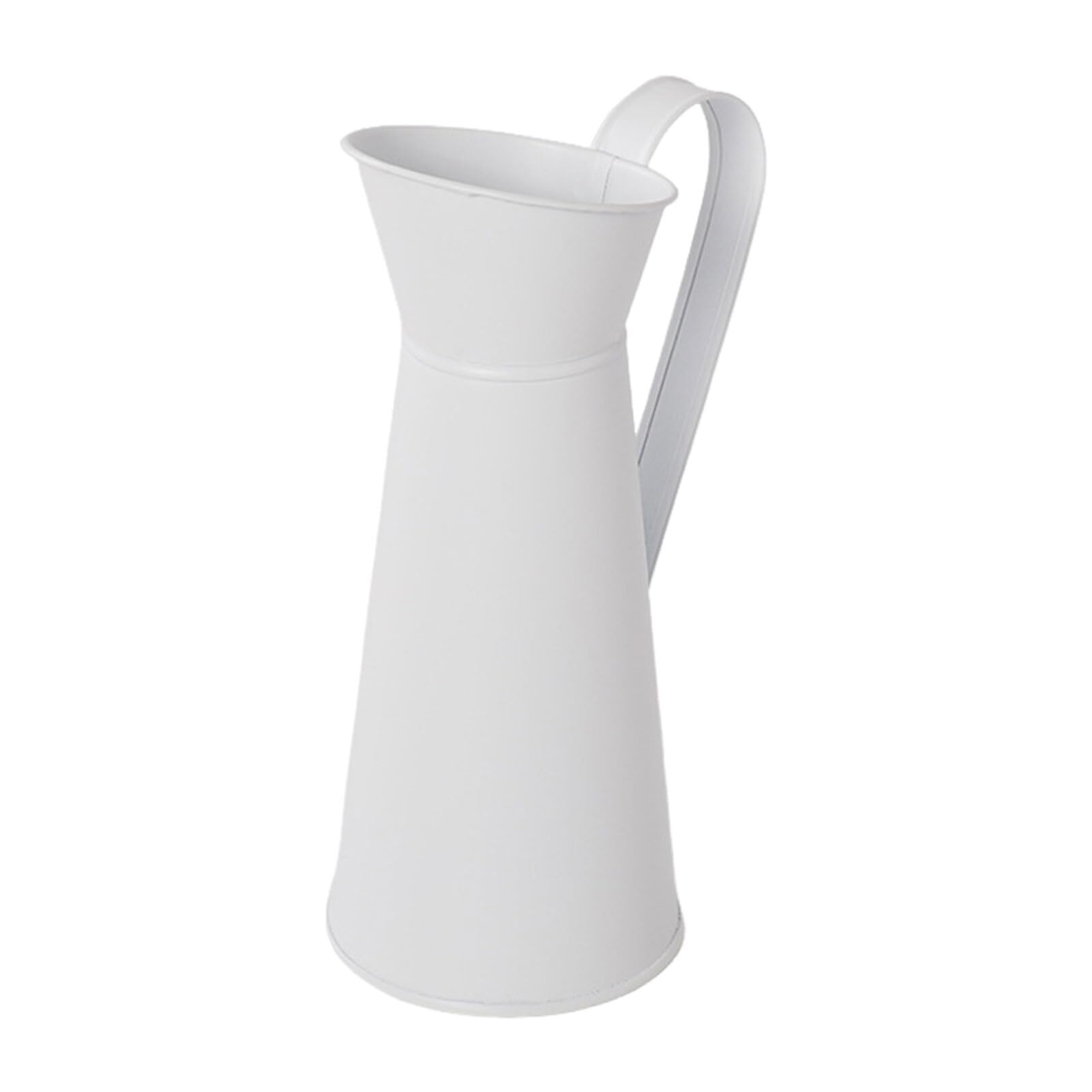Zymoplas Elegant White Vase For Flowers Galvanized Metal Jug Iron Flower Bucket Metal Jug Vase Tall Floor Jugs For Tall Flowers, A