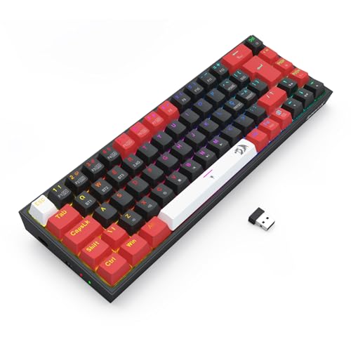 TECLADO MECANICO GAMER REDRAGON CASTOR PRO RGB PRETO E VERMELHO SWITCH MARROM