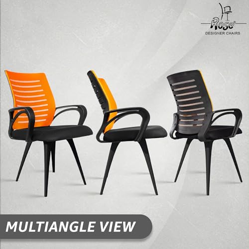 Image of ROSE Elite | 3 Years Brand Warranty | Ergonomic Office Chair, Study, WFH, Revolving, Rolling, Desk, Task, Laptop, Student Chair (Orange, Elite MB Reception)