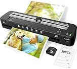 A3 Laminator Machine with 30 Laminating Sheets for A3/A4/A5/A6, Built-in Paper Cutter & Corner Rounder, Cold & Thermal Laminator for Classroom, Home Office, School