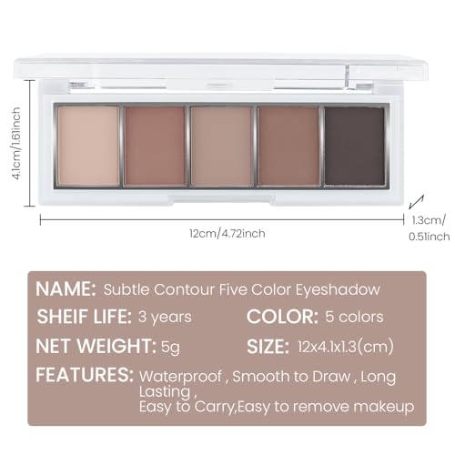 Hxssll Matte Eyeshadow Palette, Cool Taupe Grey Brown Eye Shadow, Ash Brown Charcoal Eyeshadow, Soft Blendable Smokey Makeup, Long Lasting Waterproof Eyeshadow for Daily Office Smokey Look, Sombra de Ojos 06 2Pcs