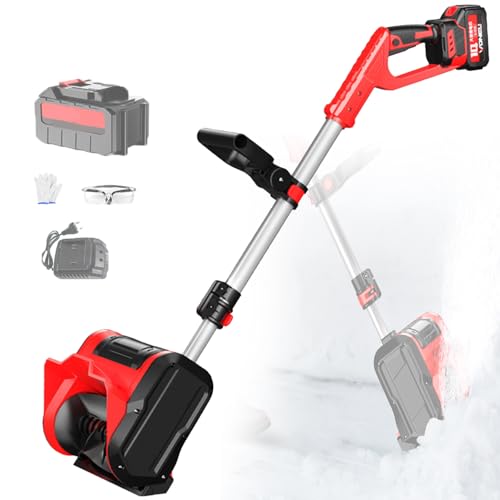 Atwynd Pala da Neve Leggera a Batteria, Kit Spazzaneve Elettrico Portatile, Spazzaneve Elettrico da 20 V con Impugnatura Regolabile, Spazzaneve Elettrico a Batteria con Motore Brushless