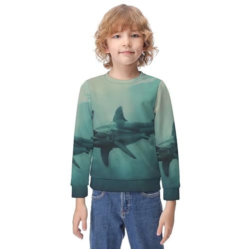 Hammerhead Shark (6) Children's Casual Pullover Sweatshirt Loose Fit9-11Y