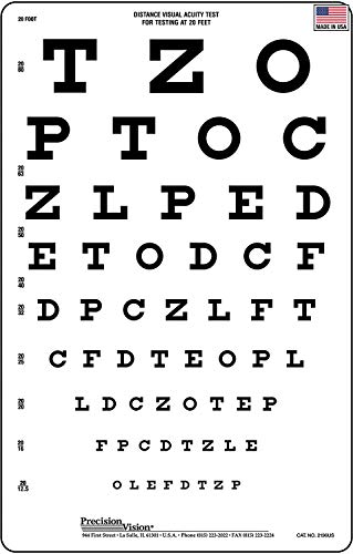 vision chart - Snellen Vision Eye Test Chart 20 ft (6 Meter) Distance