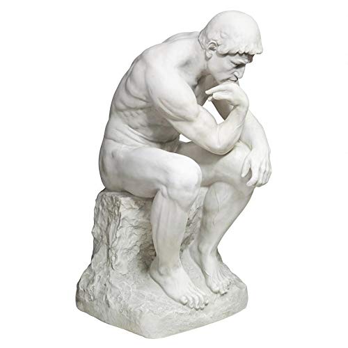 Design Toscano Ky1335 Rodin's Thinker Man Statue, Estate, 25 Inch, Polyresin, Antique Stone #TOP24