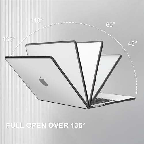 Image of AKIT Case for MacBook Air 15 Inch M5 M4 M3 M2 Chip 2026-2023, Clear | A3448 A3241 A3114 A2941,3 in 1 Kit,[Anti-Cracking] Scratches&Fingerprints Resistant TPU Bumper Shell,Work,Study,Vacation