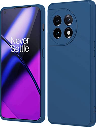 Image of DIZORO Compatible with Oneplus 11 5G Back Cover with Upgraded Square Edges for Camera Protection Shockproof Flexible Matte Liquid Silicone Mobile Phone Case (Blue)