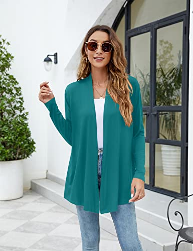 Image of Newchoice Womens Casual Lightweight Long Sleeve Cardigan Soft Drape Open Front Fall Dusters (S-3XL)