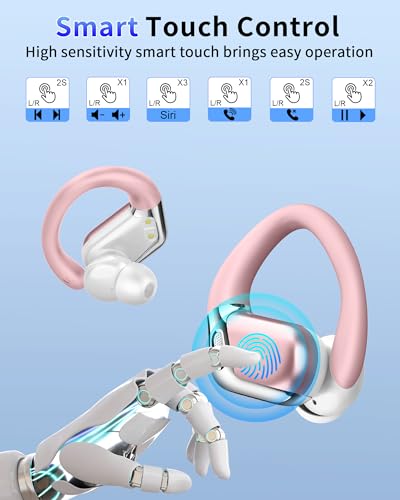 Image of Ear buds Wireless Earbuds, Bluetooth 5.4 headphones Sport 2024 Noise Cancelling, Running Headphones 50Hrs, Over Ear Earbuds with Ear Hooks, Bluetooth Earphones with Mic /IP7 Waterproof for Android iOS