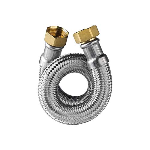 Flexible sanitaire Ø intérieur 26 mm tresse inox chauffage 1 pouce FF 500mm