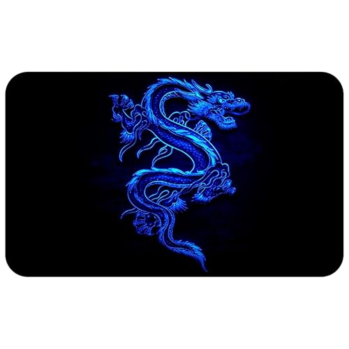 Silent Monsters Alfombrilla ratón Ordenador tamaño S (240 x 200 mm) Mouse Pad pequeña, diseño Dragon Azul, Adecuado para ratón de Oficina y para Gaming