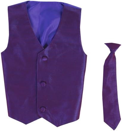 Vest and Clip On Baby Boy Necktie set - PURPLE - 2T/3T