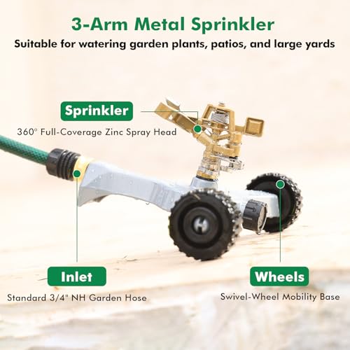 RESTMO Heavy Duty Full Metal Impact Sprinkler with Wheeled Base by Restmo - Used condition - Image 3