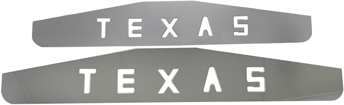 Pair 24"x4" Mud Flap Weights Plates Splash Guard 3 Stud w/Texas Cut Outs Universal Mirror Polished Stainless Steel Bolt-On for Semi Truck