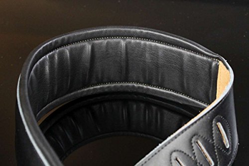 Iconic Leathers 3.25" Wide Black Dual Padded Guitar And Bass Strap Il-5Blk #TOP3