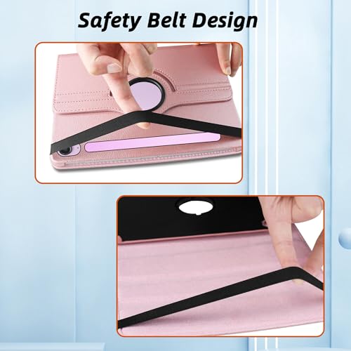 Image of TGK Rotating Cover for Samsung Galaxy Tab S9 FE 10.9 inch Tablet 360 Degree Rotating Leather Flip Case (Rose Gold)