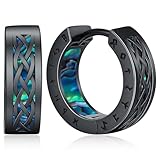 Pendientes Hombres Pendientes Negro Vikingos Celtic Nórdicos Aros Vikinga Joyería Regalos Mujer